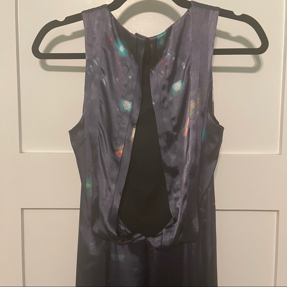NWT H&M size 2 gorgeous blue purple silk blend dress gown with draped back! - Picture 9 of 13
